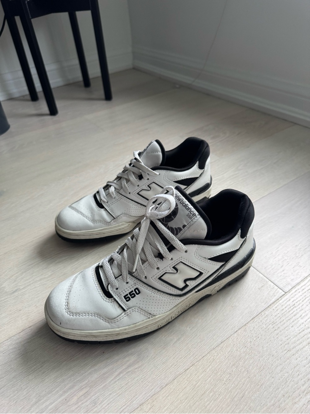 New Balance 550 White and Black Low-Top Sneaker - Picture 9 of 9